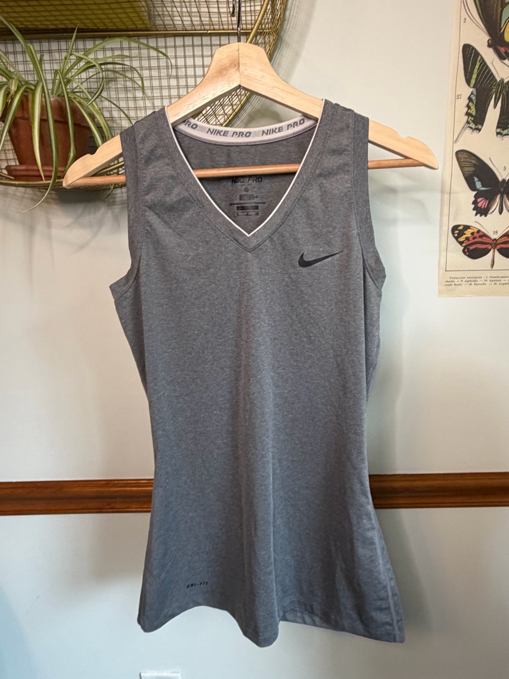 Nike Gray V-Neck Dri-FIT Women's Tank Top